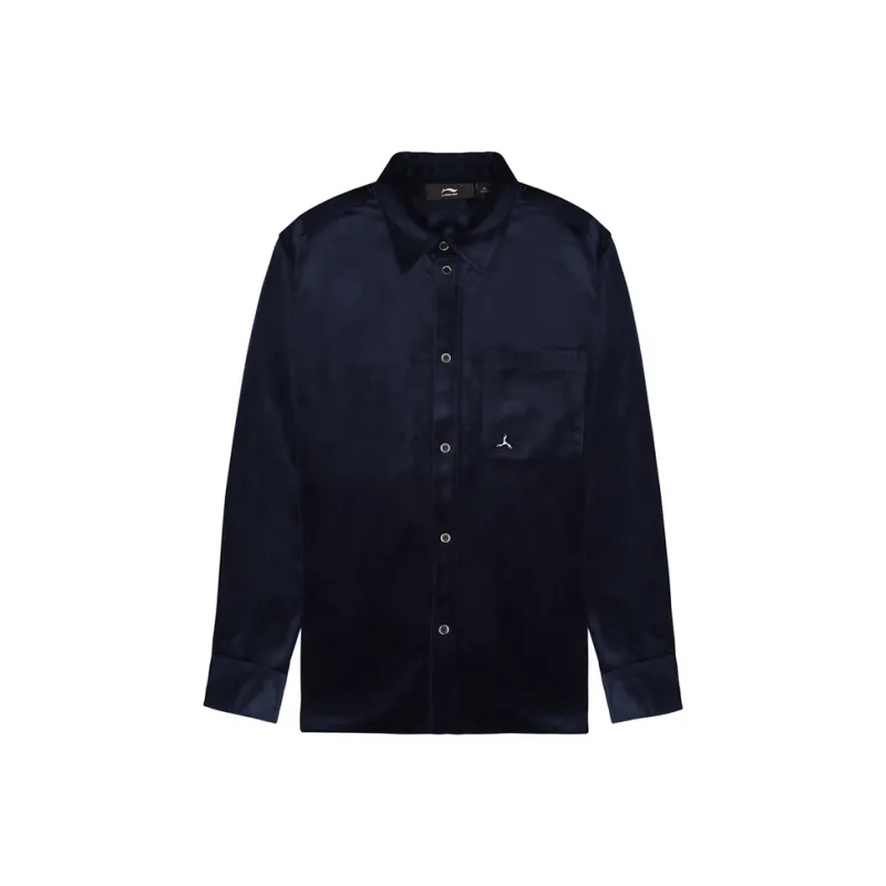LI NING 1990 Classic Collection Shirt Men's Dark Marine Blue-0