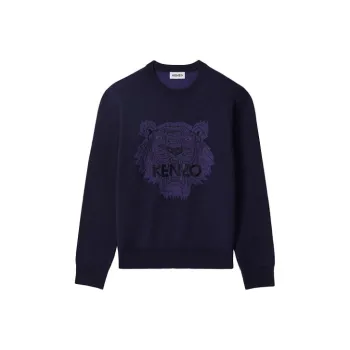 KENZO Classic Tiger Head Sweaters Men Navy Blue
