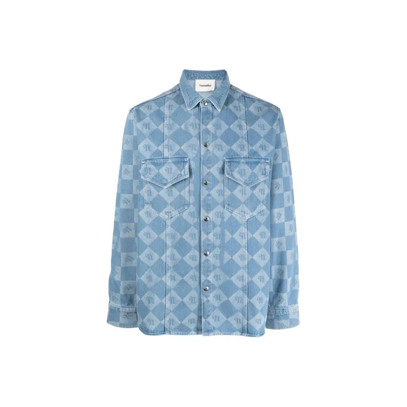 NANUSHKA Monogram print Denim Shirt-0