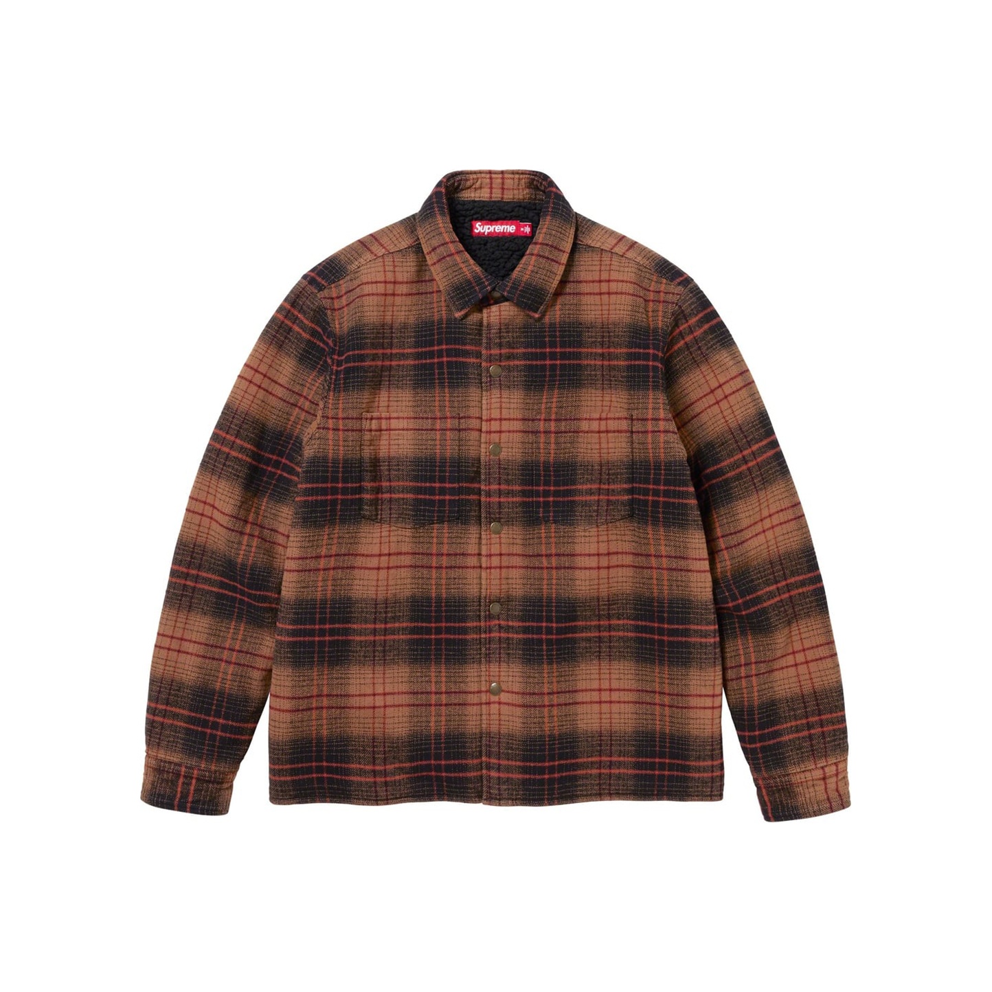 Supreme Hooded Flannel Zip Up Shirt - POIZON