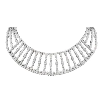 CARTIER 18K White Gold Diamonds Necklaces Women's Silver