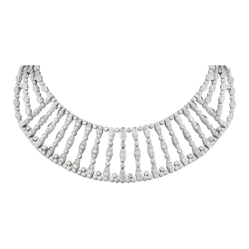 CARTIER 18K White Gold Diamonds Necklaces Women's Silver-0