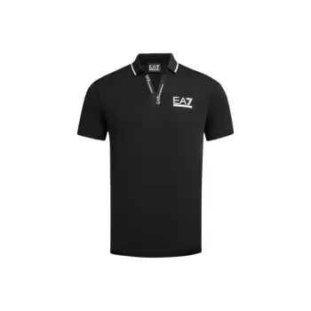 EMPORIO ARMANI EA7 SS24 Polo Shirt Men's Black