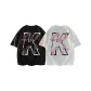 Black White Rose Letter K 2 Pack