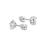 Silver-Iridescent Star Stud Earrings (3MM)