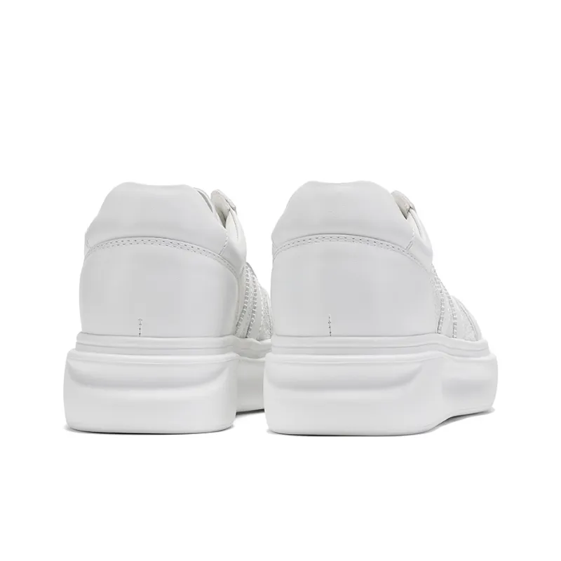 GG CC Slip Resistant Cushioning Abrasion Resistant Low Top Skateboard Shoes Women's White-3