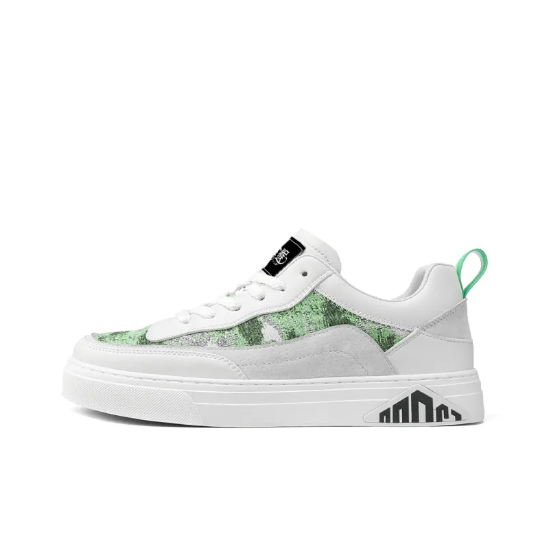 Jinho Skateboard Shoes Men Low Top Gray/Green-4