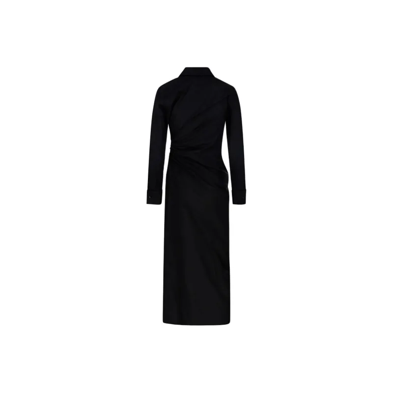 MaxMara Ruched Long Sleeved Shirt Dress-1