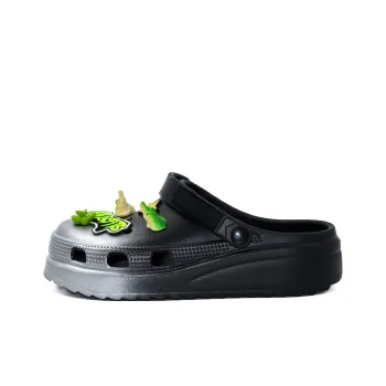NANJIREN Clogs Unisex Black Silver Semi Spray