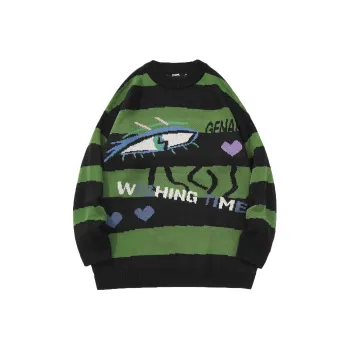GENANX Sweaters Unisex Black Green