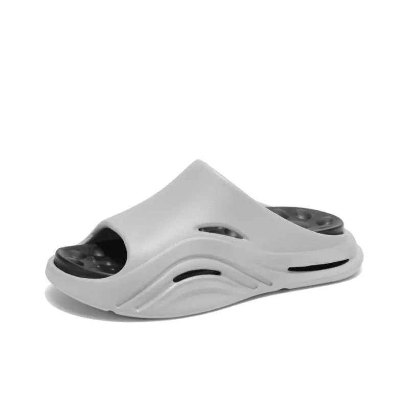 Gaius Durant Quiet Slip Resistant Abrasion Resistant Slide Slippers Men's Gray Black-1