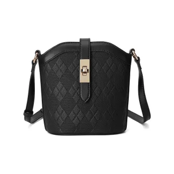 MEXICAN Cow Leather With Synthetic Leather Shoulder Bag, Crossbody Bag Women's Black/Ecru