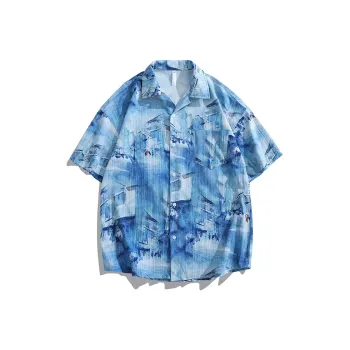 TIMD Shirt Unisex Hibiscus Blue