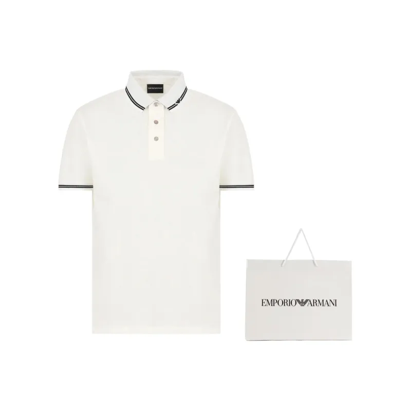 EMPORIO ARMANI Piqué Polo Shirt With Piped Collar-5