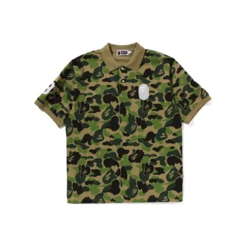 A BATHING APE Abc Camo Pile Jacquard Relaxed Fit Polo Shirt