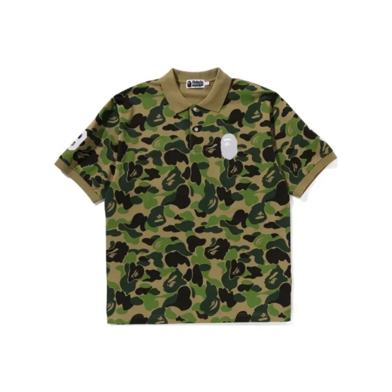 Bape Abc Camo Pile Jacquard Relaxed Fit Polo Shirt-0