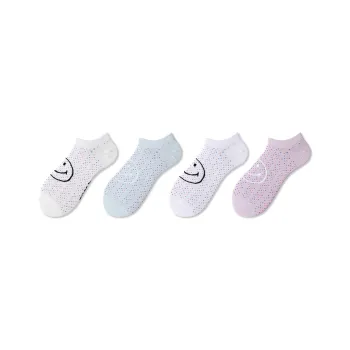 SMILEY Ankle Socks Unisex 4 Pack