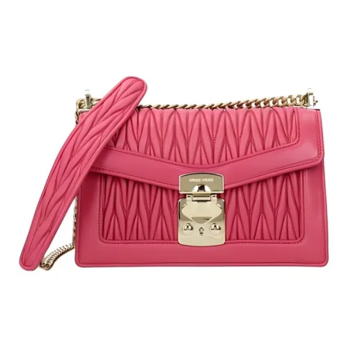 MIU MIU Leather Crossbody Bag Women's Fuchsia