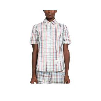 THOM BROWNE Checkered Short Sleeve Shirt