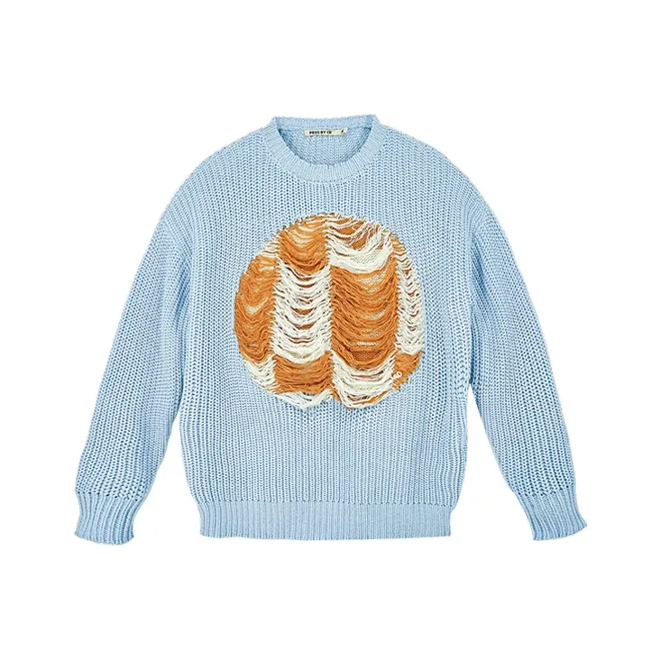 Loose Fit Sweater Unisex Light Blue-0