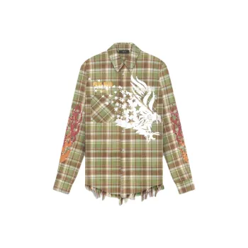 AMIRI Tgcw Eagle Flannel Shirt Men's Green
