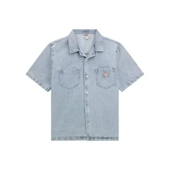 GUESS Shirts Men Light Blue