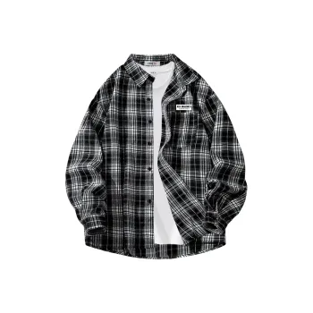 RED DRAGONFLY Shirt Unisex Black Plaid