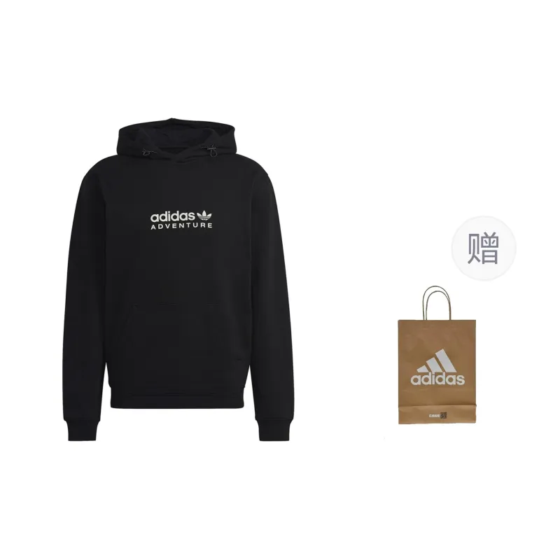 Adidas Sweatshirts Men Black+Shopping Bag-0