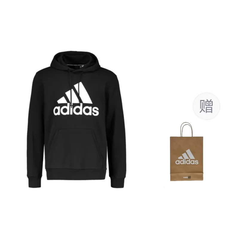 Adidas Sweatshirts Men Black Sweatshirt+Shopping Bag-0