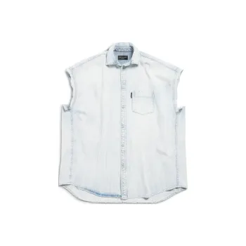 Balenciaga Collared Denim Vest