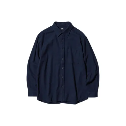 UNIQLO Shirts Men Navy Blue