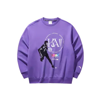 Anta Sports Life Collection Sweatshirt Men's Fluorescent Grape Purple