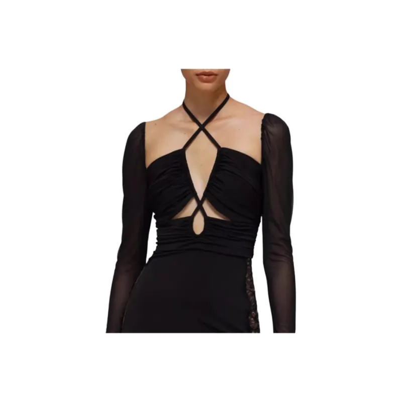 Self portrait Long Sleeved Dresses Women's Black-3