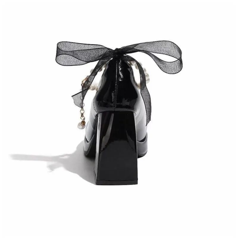 Feo Dvke Chunky Heel High Heels 8.5cm Women's Gift Box Set-15
