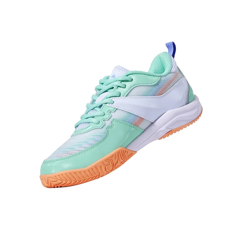 KUMPOO Cushioning, Breathable, Supportive Low Top Badminton Shoes Unisex White Green Orange-1
