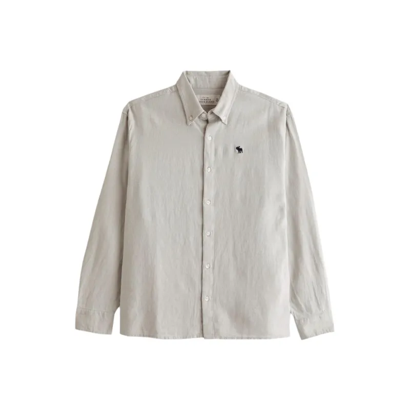 Abercrombie＆Fitch Shirt Men's Light Gray-0