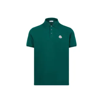 Moncler Stripe detail Piqué Polo Shirt