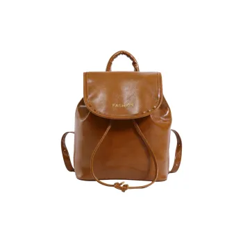 SEVENMOONS PU Backpack Regular Unisex Ecru/Black/Light Brown/Green