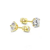 Gold-Iridescent Star Stud Earrings (4MM)