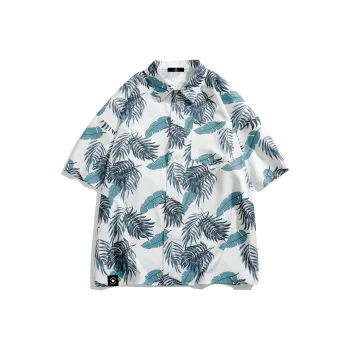 ROBINHOOD Shirt Unisex White Tropical Leaf