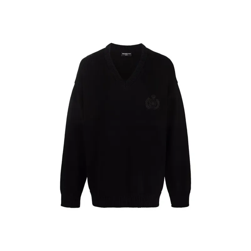 Balenciaga Braided Knit V Neck Sweater-0