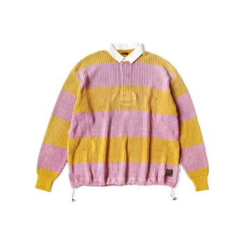 kapital Striped Knitted Polo Shirt