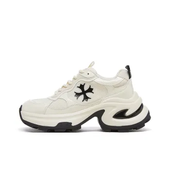 BENZI Chunky Sneakers Women's Low Top Ecru/Beige Yellow/Silver Gray