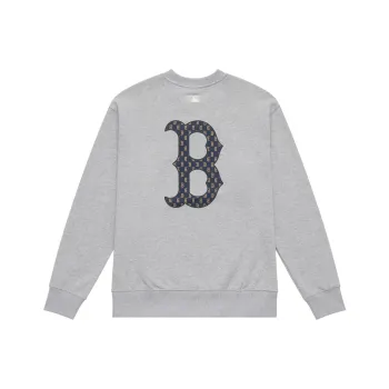 MLB MONOGRAM Collection Boston Red Sox 24FW Crewneck Sweatshirt Unisex Light Gray