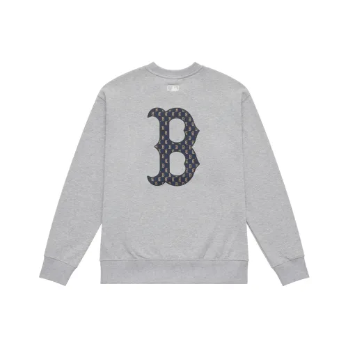 MLB MONOGRAM Collection Boston Red Sox 24FW Crewneck Sweatshirt Unisex Light Gray