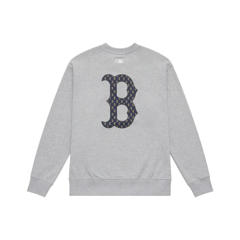 MLB MONOGRAM Collection Boston Red Sox 24FW Crewneck Sweatshirt Unisex Light Gray-0