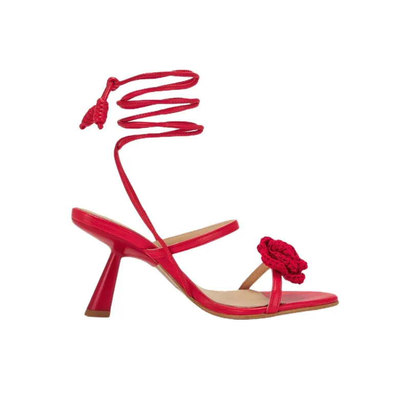 ALOHAS Kendra Bloom One Strap Sandals 7.5cm Women's Red-1