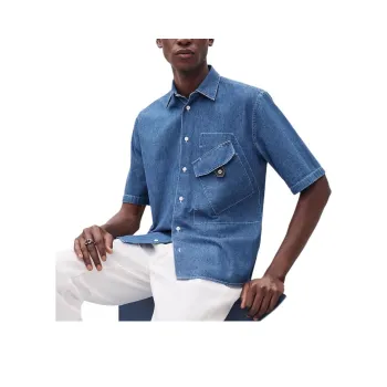 HERMES Shirt Men's Washable Indigo