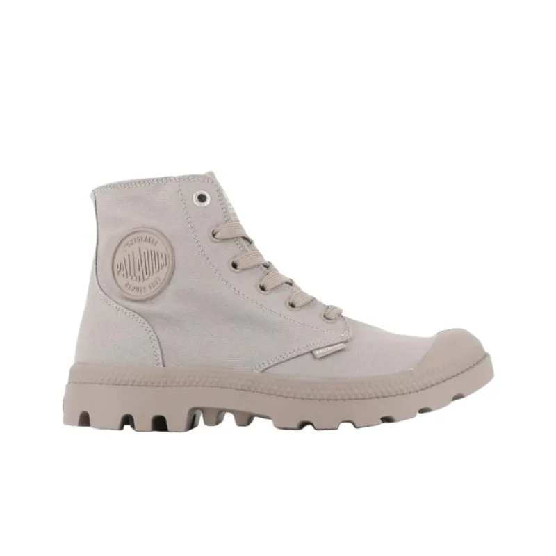 Palladium Mono Chrome Abrasion Resistant Slip Resistant High Top Canvas Shoes Unisex Gray-1