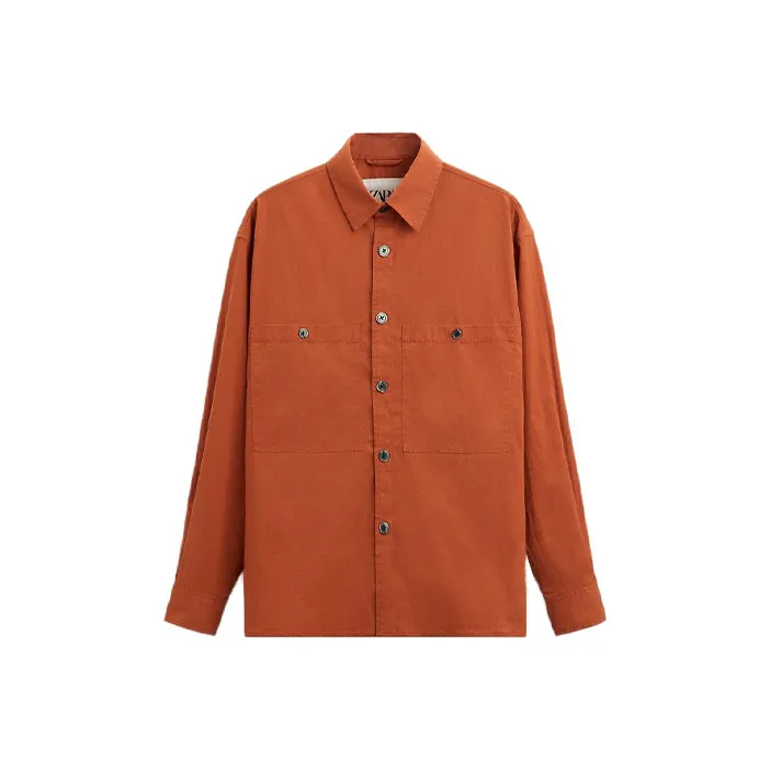 ZARA Shirts Men Orange-0